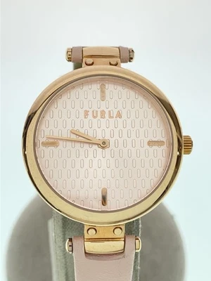 FURLA New Pin WW00018004L3 Pink Leather Analog Quartz Ladies Watch Near Mint - Image 1 of 4