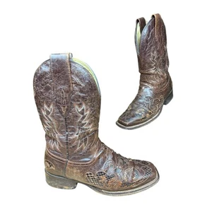 Corral Vintage A2160 Cowboy-Westernstiefel Python-Inlay Schuhe schokoladenfarben Damen 8 - Bild 1 von 11