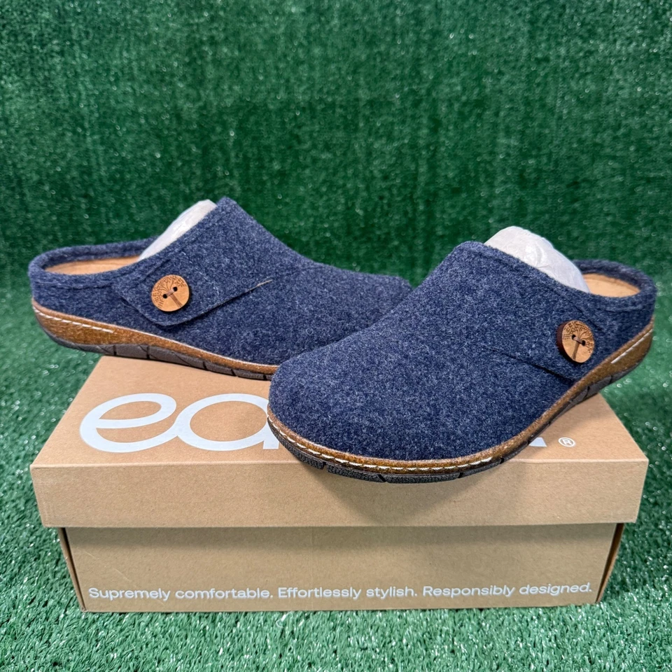 Zapatillas zueco Earth Ezra2 para mujer azul oscuro mezcla de lana zapatos 8,5 W Foto 1 de 4