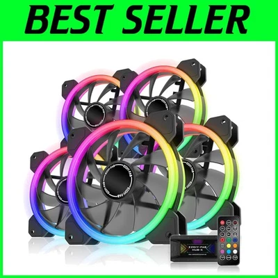 RGB Dual Ring 120mm Case Fans - 5 Pack - Image 1 of 4