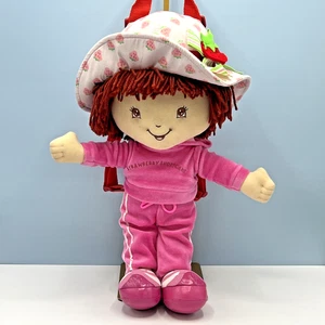 Vintage Strawberry Shortcake Pink Track Suit Plush Doll Backpack - Rare - Picture 1 of 16