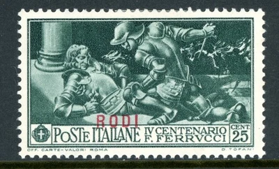 Italy 1930 Rhodes 25¢ Ferrucci Scott #25 Mint L475 - Image 1 of 4