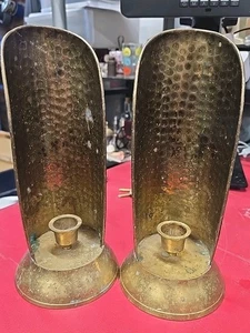 Solid Brass Walking Candle Holders Wall Hanging Cottage Decor - Picture 1 of 3