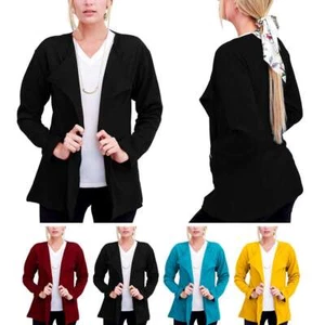 Women's Long Sleeve Slim Blazer Suit Coat Formal Work Cardigan Jacket Outwear - Picture 1 of 16