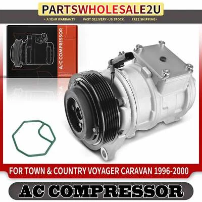 AC Compressor w/ Clutch for Chrysler Town&Country Dodge Caravan Plymouth Voyager - Image 1 of 4