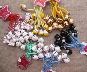 New 60 pcs Cartoon Cat Jingle Bells Lanyard DIY Making Accessories keychians - Picture 1 of 2