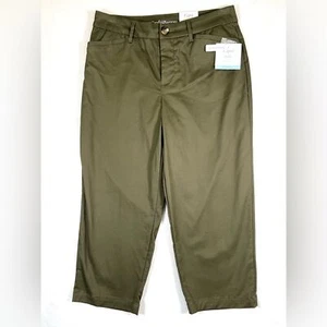 NUEVO CON ETIQUETAS CROFT&BARROW Calce Clásico Elastizado Tiro Medio Chino Capris en Hoja de Uva Talla 8 - Imagen 1 de 15