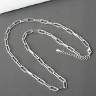2023 New Solid Italian Paperclip Rolo Chain Necklace Silver Colour