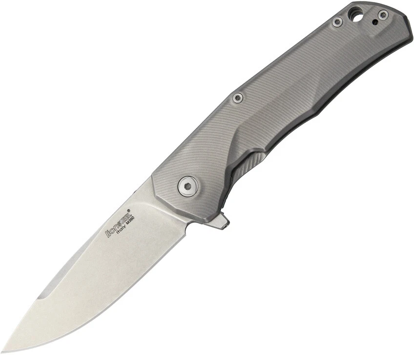 Cuchillo de acero inoxidable TRE Lion Steel Titanium 6AI-4V gris Framelock Bohler M390 TREGR Foto 1 de 1