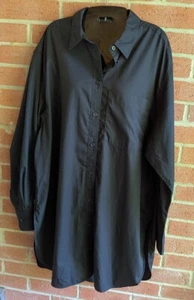 New Gap Organic Cotton Shirt Size L Weekend Tunic Button Oversized Lagenlook - Picture 1 of 9