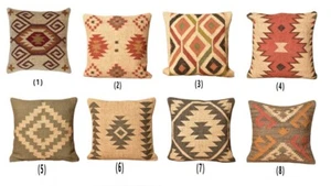 Indian Jute Wool Kilim Cushion Cover Vintage Look Your Home Pillow cover throw - Picture 1 of 26