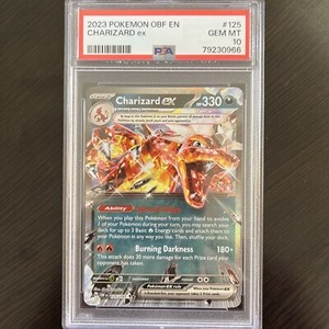 PSA 10 Gem Mint 2023 Pokémon TCG SV3 Obsidian Flames Charizard EX 125/197 Rare..