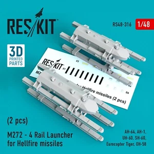 M272 - 4 Rail Launcher for Hellfire missiles (2 pcs) ResKit RS48-0316 Scale 1:48 - Picture 1 of 24