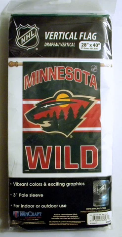NHL Minnesota Wild Hockey Vertical Flag Hockey Fan 28”x40”’ Green/Red WinCraft Cover