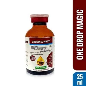 Brown & White Herbal Sandalwood Oil (One-Drop Magic) with Carom, Linseeds 25ml - Picture 1 of 7