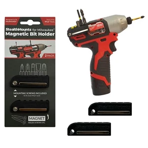 2x Soporte de broca magnético negro StealthMounts para baterías Milwaukee M12 Powertool - Imagen 1 de 1