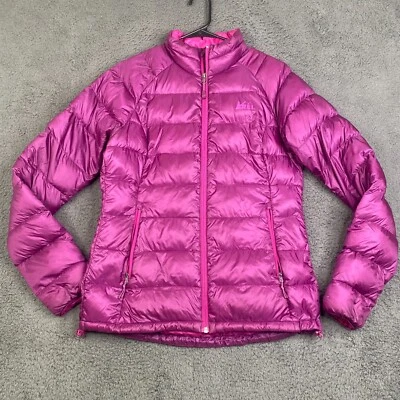 Chaqueta REI Coop Mujer Mediana Púrpura Puffer Pertex Cremallera Completa Stratocloud 883343 Foto 1 de 4