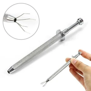 ESTÁNDAR 4.5" ACERO 4 PUNTAS CIRCONITA CÚBICA GEMA AGARRADOR BOLA RECOGER SOPORTE HERRAMIENTA CUERPO JOYERÍA - Imagen 1 de 2