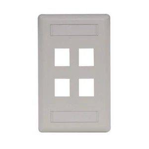 HUBBELL PREMISE WIRING IFP14OW Wall Plate,4 Port 5LV25 - Zdjęcie 1 z 2