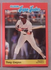 1989 Fleer League Leaders Tony Gywnn Padres Baseball Card 