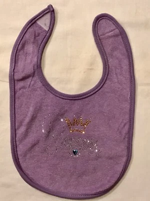 NOVO Babador de Bebê PRINCESA Design de Cabeça de Unha Strass Presente de Bebê Novo Baby Bling! - Imagem 1 de 2