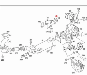 MERCEDES OM628/629 GUARNIZIONE METALLO CONDOTTA VALVOLA EGR OEM A6291421180 - Foto 1 di 7
