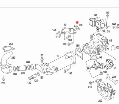 MERCEDES OM628/629 GUARNIZIONE METALLO CONDOTTA VALVOLA EGR OEM A6291421180 - Immagine 1 di 4