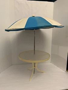 RETIRED American Girl Doll Patio Table And Umbrella Set Pleasant Company - Picture 1 of 10