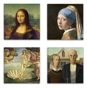 Los Cuadros Más Famosos Del Mundo 4p 30x30 Cm Impresión En Lienzo Decoración - Imagen 1 de 5