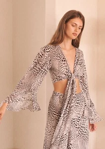 EVARAE Sophia Top in Snow Leopard UK 10 - Etichetta - Foto 1 di 3