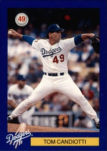 1995 Dodgers Police Baseball Card #4 Tom Candiotti