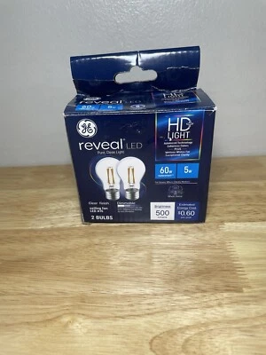 Brand New GE Lighting Reveal HD+ 60W Replacement LED Light Bulbs, 2-Pack, Clear! - Image 1 of 4