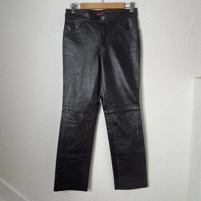 Pantalones Esprit 100 % cuero genuino para mujer talla 5/6 medio forrados pierna recta Foto 1 de 4