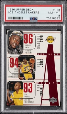 1996 UPPER DECK #148 LOS ANGELES LAKERS PSA 8 - Image 1 of 2