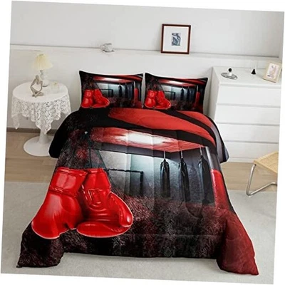 Boxing Bedding Set Sports Theme Comforter Set for Kids Boys Girls Full Multi 12 - Image 1 of 4