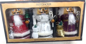 NUTCRACKER VILLAGE CHRISTMAS NUTCRACKER SANTAS - SET OF 3 - IN BOX - 2003 - Picture 1 of 24