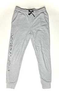 Under Armour Youth Large Sweat Pants Gray Joggers Boys Cotton Blend Drawstring - Picture 1 of 10