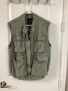 Sanctuary Utility Button Front Olive Green Military Vest Sz Med  Boho Gorpcore - Picture 1 of 5