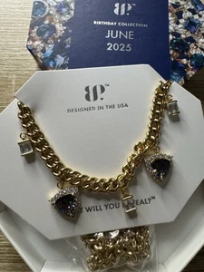 Bomb Party June 2025 Necklace “Edgy Chic” Alexandrite on Gold Plating - Picture 1 of 2