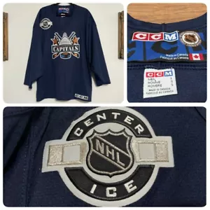 NWOT VTG Washington Capitals Hockey Jersey NHL CCM Centre Ice Patch L - Picture 1 of 10