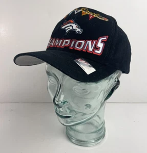 SUPER BOWL XXXII CHAMPIONS Hat-Denver Broncos-San Diego-NFL-Black-Snapback-Vtg-2 - Picture 1 of 9