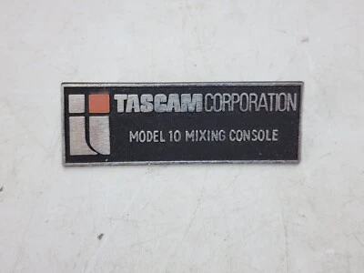 Vintage Tascam Model 10 Mixing Console Metal Logo Plate AS IS - Image 1 of 2