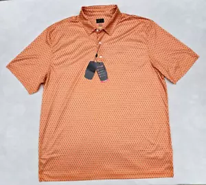 Greg Norman Polo Golf Shirt Mens Size XL Orange Geometric Print $65 NWT - Picture 1 of 8