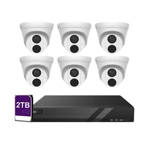 KIT fotocamera NDAA 8 CH 4K POE con telecamere torretta di rete IR 6*4 megapixel, disco rigido 2 TB - Foto 1 di 7