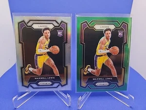 2023-24 PANINI PRIZM MAXWELL LEWIS ROOKIE SILVER and GREEN PRIZMS #143 LAKERS - Picture 1 of 2