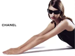 CHANEL Sunglasses AUTHENTIC 5065 CH5065 Black Grey Silver Cc Vtg Shield Wrap - Foto 1 di 15