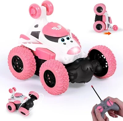 Kinder Ferngesteuertes Auto RC 360° Flip Drift Stunt Car Spielzeug mit Licht (Rosa)