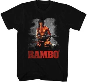 Rambo First Blood 3 Different Poses Men's T Shirt 80's Movie Merch - Picture 1 of 5