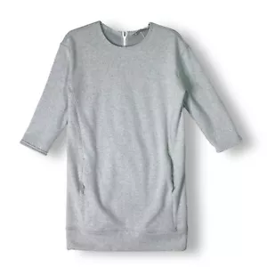 Athleta Cozy Karma Sweatshirt Dress Sz S Fleece Tunic Gray Athleisure Lounge - Picture 1 of 10