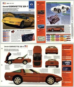Chevrolet Corvette ZR-1 - 1990-5 #4 Sports - Hot Cars - IMP Fold Out Fact Page - Picture 1 of 1